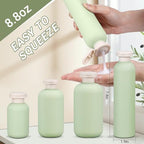 ASEVAT 8.8 oz Travel Refillable Shampoo Bottles, Plastic Empty Plastic Squeeze - Image 2