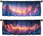Pink Cloud Valance Curtain for Windows 2 Pack Colorful Clouds Cute Cartoon Rod by Unknown