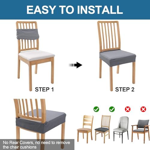 Smiry Waterproof Seat Covers for Dining Room Chairs - Image 5