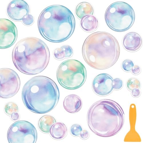 Fullhawl 30 Pcs Pastel Bubble Non Slip Shower Stickers, Bathtub Safety by Fullhawl