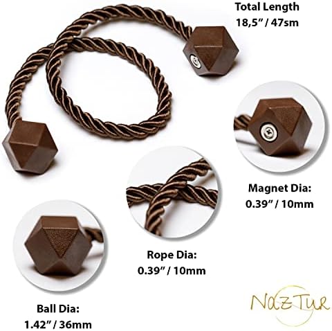 NazTur Magnetic Curtain Tiebacks, Curtain Ties, No-Drill Holdbacks - Image 3