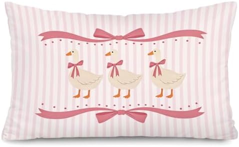 Goose Nursery Decor Goose Pillow Covers 12x20, Bow Girl Nursery Decorative by Unknown