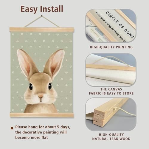 You found a duck Cute Rabbit Wall Art Decor, Nordic Woodland Animal Wall - Image 6