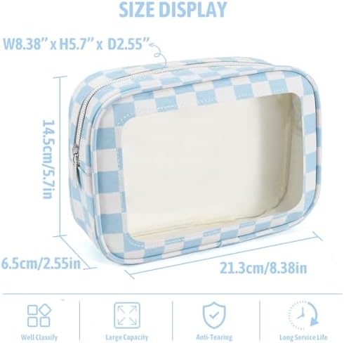 YOPCDJ 3PCS Clear Toiletry Bag, TSA Approved Travel Makeup Pouch - Image 3