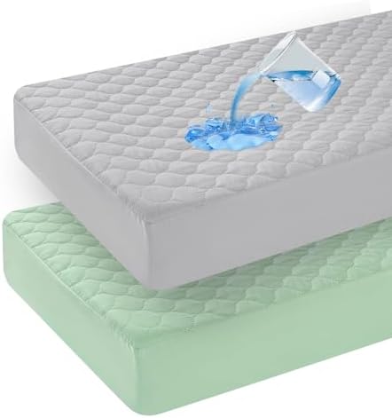 david's kids 2 Pack 52''x28'' Waterproof Crib Mattress Protector Pad Cover by davidskids