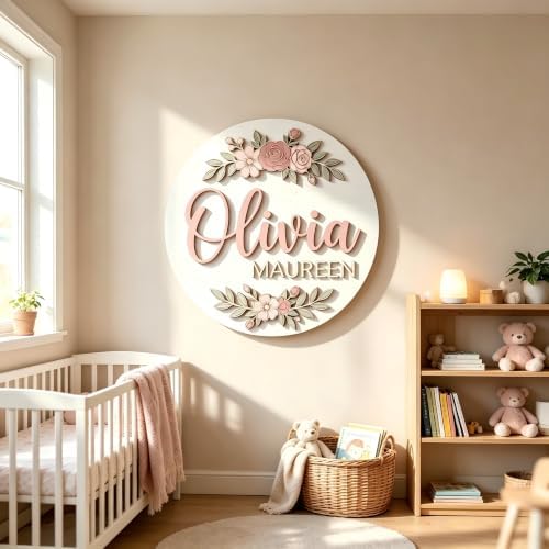 Personalized Floral Wooden Name Sign by Unknown