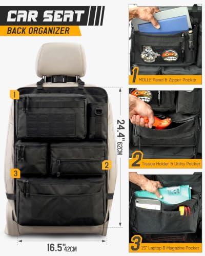 RXW All-In-One Back Seat Car Organizer, Fit Cars Trucks Jeeps Pickups Vans - Image 2
