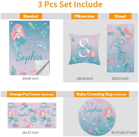 Custom Baby Girl Minky Crib Bedding Set, Cute Bedding 3 Pcs Set - Image 4