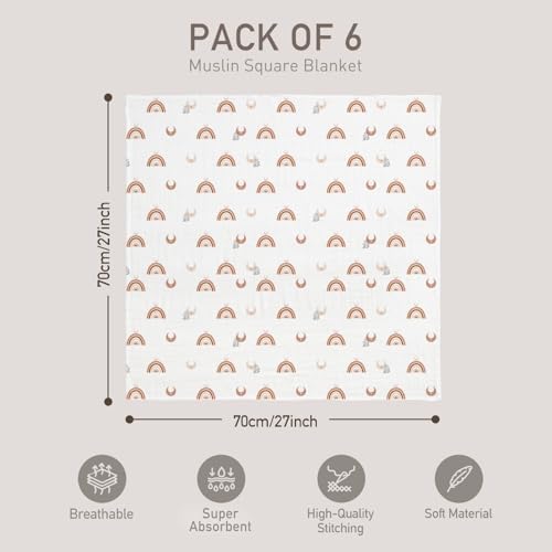 GLLQUEN BABY Receiving Blankets Muslin Swaddle Blanket - Image 4