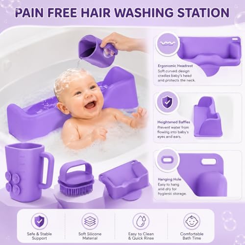 Portable Hair Washing Station for Kids 3 In 1 – Silicone Hair Washing Basin for - Image 2