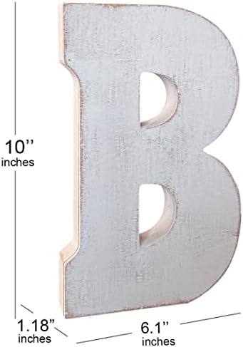 Large Wood Letter Distressed White Wash Alphabet Wall Décor Monogram Letter - Image 3
