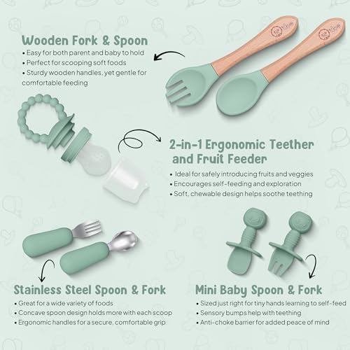 O'doe™ Silicone Baby Feeding Set, 17-Piece Baby Weaning Set BPA-Free - Image 4