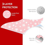 Extra Large Splat Mat, Baby Feeding Table Cloth 54''x72'' Pink Star - Image 3