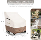 Rocking Chair Cover 2 Pack, 600D Heavy Duty Waterproof and Sunproof Patio - Image 2