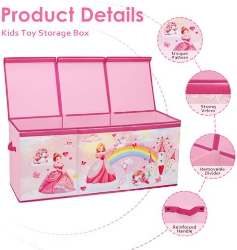 decalsweet Large Toy Box Collapsible Chest Organizer - Image 3