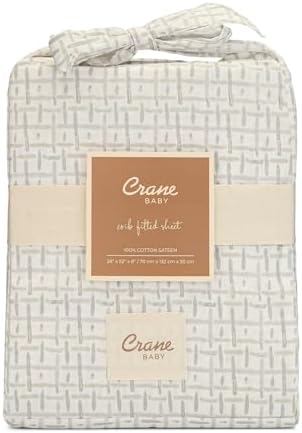 Crane Baby Neutral Hashtag Fitted Crib & Toddler Sheet, 100% Cotton, Breathable - Image 7