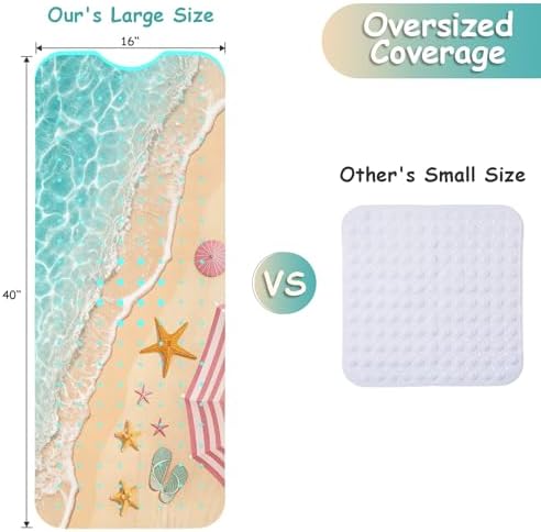 Bathtub Mat Non Slip, Beach Extra Long Bath tub Mat Shower Floor Mat - Image 2
