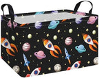 Rectangular Space Planet Rocket Storage Bin Boys Toy Organizer by LANGYASHAN