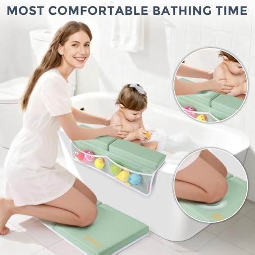 Bath Kneeler and Elbow Rest Pad Set, 1.5” Thick Bathtub Kneeling Mat - Image 2
