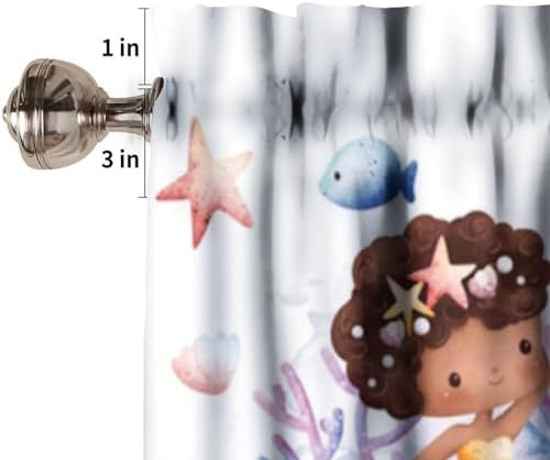 Mermaid Valances Curtains for Girls Bedroom, Kids Colourful Princess Ocean - Image 3