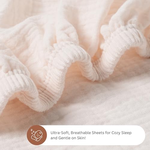 Muslin Bassinet Sheets for Angelbliss, Wayfong Baby Bassinet Bedside Sleeper by - Image 7