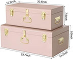 Vixdonos Decorative Metal Box Storage Trunks Set of 2 College Dorm Chest - Image 2
