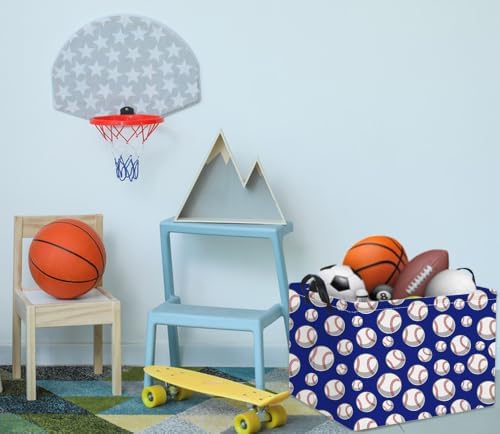 Rectangular Baseball Toy Storage Bin Organizer Box - Image 5