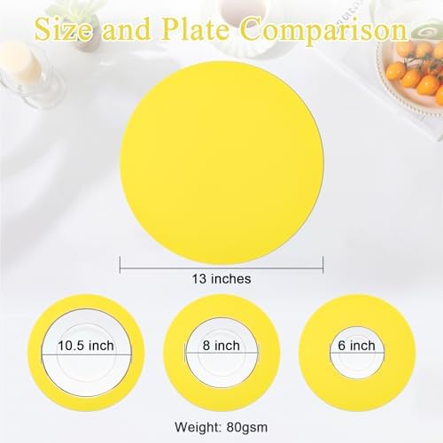 SHACOS 100 pcs Round Paper Placemats Disposable 13 inch Colored Paper - Image 5