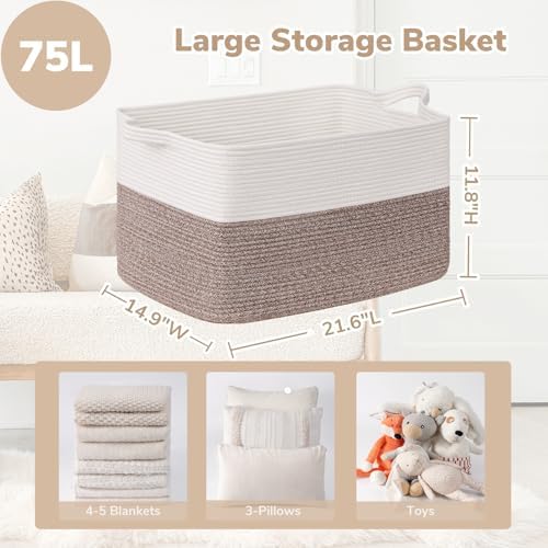 Goodpick Large Woven Rope Blanket Basket - Image 3