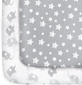 Pack and Play Sheets, Mini Crib Sheets, Stretchy Playard Fitted Sheet by Moonsea