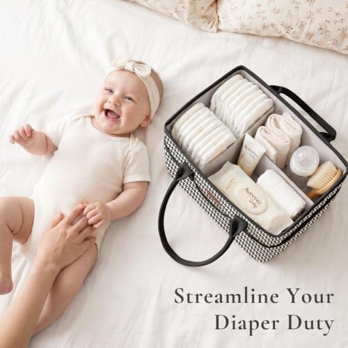 Konssy Baby Diaper Caddy Organizer, Floral Design - Image 4