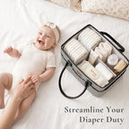 Konssy Baby Diaper Caddy Organizer, Floral Design - Image 4