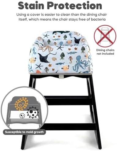 Mamatepe Baby High Chair Cover, Restaurant Seat Liner | Blue Ocean - Image 2