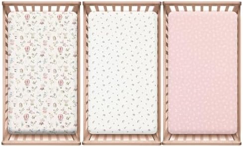 PHF 3 Pack Soft Floral & Animal Crib Sheets Fitted, Comfy Breathable Baby Sheets - Image 6