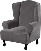 H.VERSAILTEX Wingback Chair Covers Velvet Plush Wing Chair Slipcover 1 Piece by HVERSAILTEX