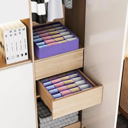 joyoldelf Sock Drawer Organizer Divider 4 Packs Underwear Organizer, 24 Cell - Image 3