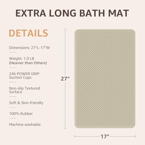 OTHWAY Bathtub Mat Non Slip, Machine Washable Shower Anti Slip Mat - Image 2