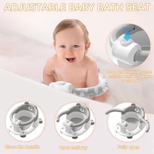 Baby Bath Seat for Babies 6 Months & up, Non-Slip Toddler Bath Seats for Babies - Image 5