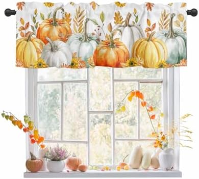 Vandarllin Fall Thanksgiving Kitchen Curtains Valances by VandarllinHomeKitchenDecor
