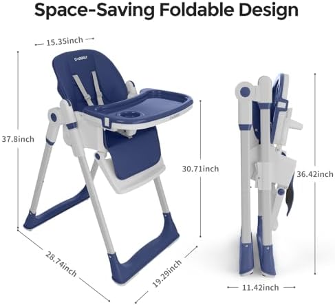 Cochildor 3-in-1 Baby High Chair, Foldable High Chair - Image 6