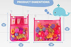 2 x Mesh Bath Toy Organizer + 6 Ultra Strong Hooks – The Perfect Bathtub Toy - Image 2