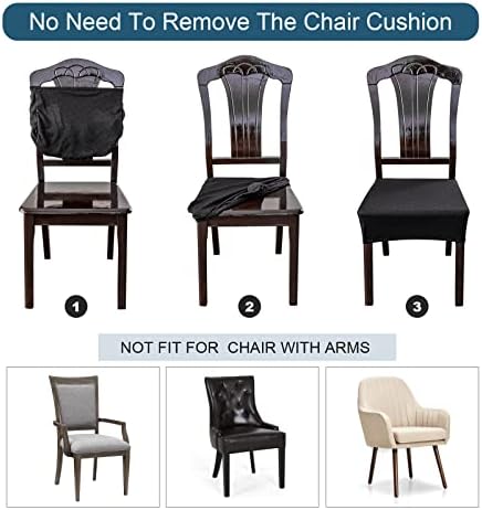 Genina Waterproof Chair Covers Set of 2, No Rear Covers, Dark Gray - Image 6