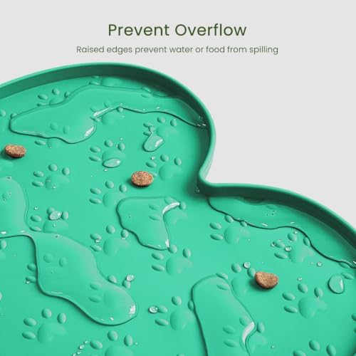 PWTAA Dog Food Mat Anti-Slip Silicone Dog Bowl Mat Thicker Pet Placemat - Image 4