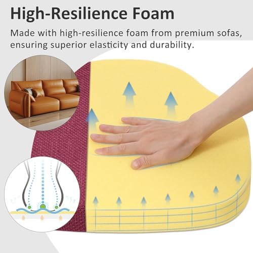 Shinnwa Dining Chair Cushions Set of 4, High-Resilience Foam Windsor Seat Pads - Image 2
