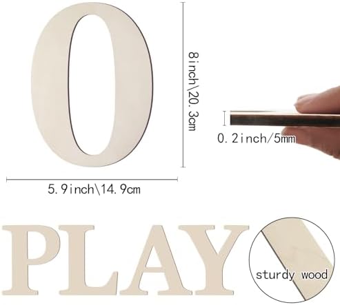 Wooden Numbers 8 Inch Large Paintable Wood Number 0 - Image 2