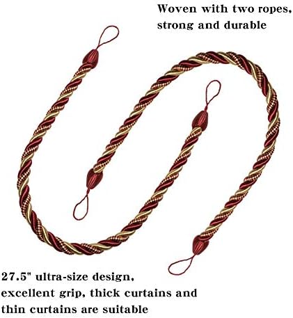 BEL AVENIR Curtain Tiebacks Ropes Tie-Backs, Handmade Holdbacks - Image 3