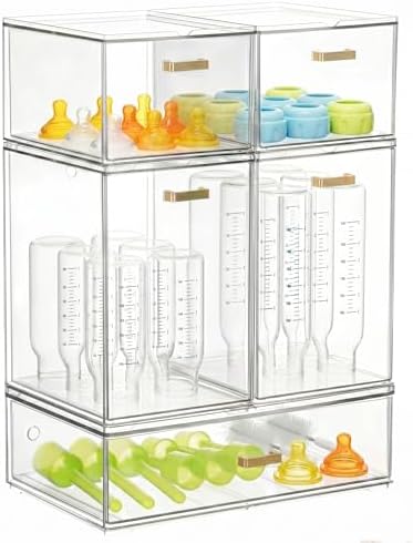 LALOBLUE Stackable Clear Acrylic Drawer Baby Bottle Makeup Organizer by Laloblue