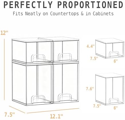 Baby Bottle Organizer, 4 Drawers Stackable Acrylic Storage - Image 2
