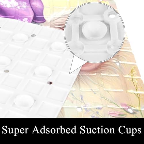 Bath Tub Shower Mat, Washable Bathtub Floor Mats, Suction Cups and Drain Holes - Image 2