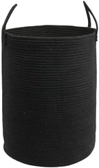 Woven Cotton Rope Laundry Basket Hamper 16" x 22" Large Black by JUNBOLE